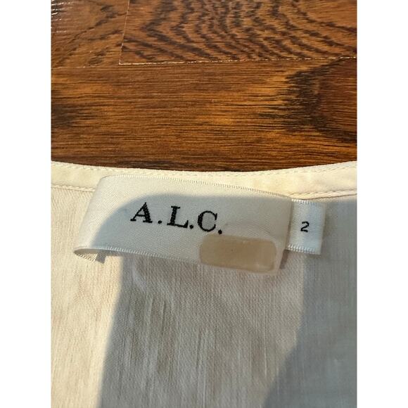 A.L.C. Women’s Sidelle Ruffle Sleeve Wrap Dress White Size 2 – Designer Style - Picture 3 of 6
